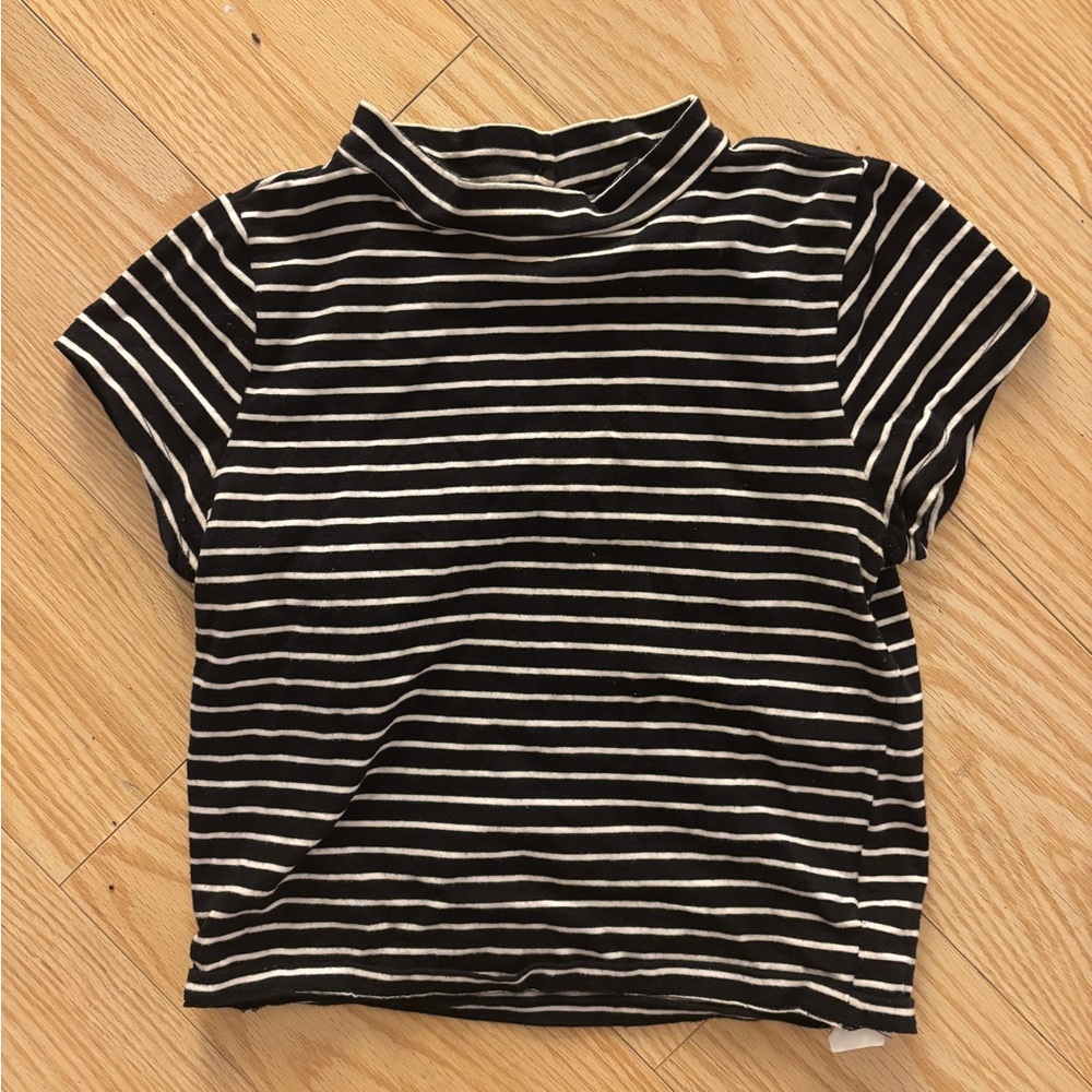 Striped Black and White Cropped Top